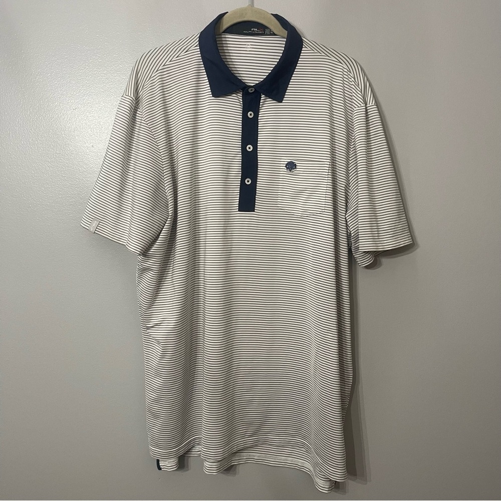 RLX Ralph Lauren Wicking Mens Striped Short Sleeve Polo Size X-Large